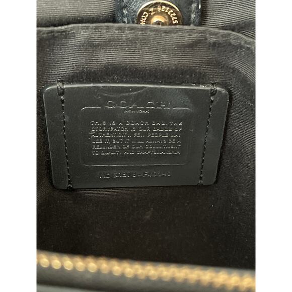 COACH Casey Halftone Floral Crossgrain Black Wine Satchel - Picture 8 of 11